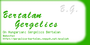 bertalan gergelics business card